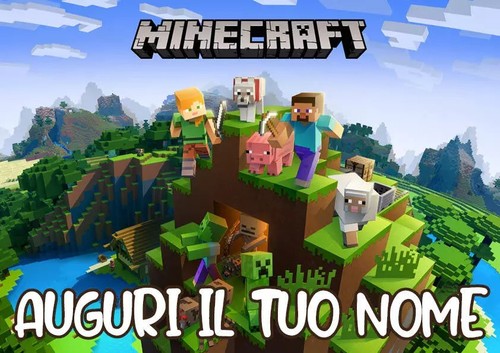 Cialda minecraft con nome - a4,